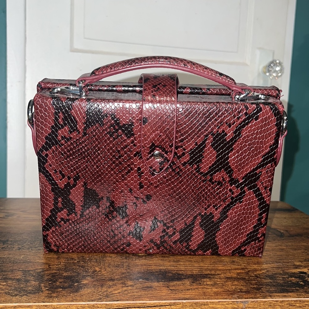 Zara Basic Python Train-Case Purse - image 3